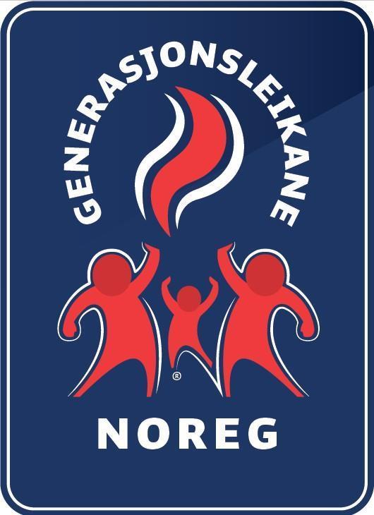 Blå, raud og kvit logo - generasjonslaikane - Klikk for stort bilete